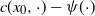 c left parenthesis x 0 comma dot right parenthesis minus psi left parenthesis dot right parenthesis
