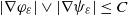 StartAbsoluteValue nabla phi Subscript epsilon Baseline EndAbsoluteValue or StartAbsoluteValue nabla psi Subscript epsilon Baseline EndAbsoluteValue less than or equals upper C