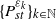 left brace upper P Subscript s t Superscript epsilon Super Subscript k Superscript Baseline right brace Subscript k element of double struck upper N