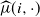 ModifyingAbove mu With caret left parenthesis i comma dot right parenthesis