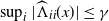 sup Underscript i Endscripts StartAbsoluteValue ModifyingAbove normal upper Lamda With caret Subscript i i Baseline left parenthesis x right parenthesis EndAbsoluteValue less than or equals gamma