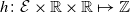 h colon script upper E times double struck upper R times double struck upper R right arrow from bar double struck upper Z