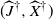 left parenthesis ModifyingAbove upper J With caret Superscript dagger Baseline comma ModifyingAbove upper X With caret Superscript dagger Baseline right parenthesis