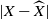 StartAbsoluteValue upper X minus ModifyingAbove upper X With caret EndAbsoluteValue