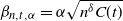beta Subscript n comma t comma alpha Baseline equals alpha StartRoot n Superscript delta Baseline upper C left parenthesis t right parenthesis EndRoot