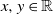 x comma y element of double struck upper R