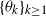 left brace theta Subscript k Baseline right brace Subscript k greater than or equals 1