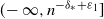 left parenthesis negative normal infinity comma n Superscript minus delta Super Subscript asterisk Superscript plus epsilon 1 Baseline right bracket