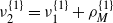 nu 2 Superscript StartSet 1 EndSet Baseline equals nu 1 Superscript StartSet 1 EndSet Baseline plus rho Subscript upper M Superscript StartSet 1 EndSet