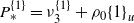 upper P Subscript asterisk Superscript StartSet 1 EndSet Baseline equals nu 3 Superscript StartSet 1 EndSet Baseline plus rho 0 StartSet 1 EndSet Subscript u