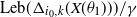 Leb left parenthesis normal upper Delta Subscript i 0 comma k Baseline left parenthesis upper X left parenthesis theta 1 right parenthesis right parenthesis right parenthesis divided by gamma