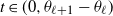 t element of left parenthesis 0 comma theta Subscript script l plus 1 Baseline minus theta Subscript script l Baseline right parenthesis