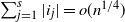 sigma summation Underscript j equals 1 Overscript s Endscripts StartAbsoluteValue i Subscript j Baseline EndAbsoluteValue equals o left parenthesis n Superscript 1 divided by 4 Baseline right parenthesis