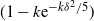 left parenthesis 1 minus k normal e Superscript minus k delta squared divided by 5 Baseline right parenthesis