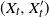 left parenthesis upper X Subscript t Baseline comma upper X prime Subscript t right parenthesis