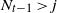 upper N Subscript t minus 1 Baseline greater than j