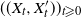 left parenthesis left parenthesis upper X Subscript t Baseline comma upper X Subscript t Superscript prime Baseline right parenthesis right parenthesis Subscript t greater than or slanted equals 0