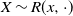 upper X tilde upper R left parenthesis x comma dot right parenthesis
