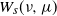 upper W Subscript s Baseline left parenthesis nu comma mu right parenthesis