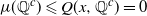 mu left parenthesis double struck upper Q Superscript c Baseline right parenthesis less than or slanted equals upper Q left parenthesis x comma double struck upper Q Superscript c Baseline right parenthesis equals 0