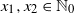 x 1 comma x 2 element of double struck upper N 0