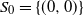 upper S 0 equals left brace left parenthesis 0 comma 0 right parenthesis right brace