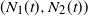 left parenthesis upper N 1 left parenthesis t right parenthesis comma upper N 2 left parenthesis t right parenthesis right parenthesis