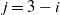 j equals 3 minus i
