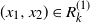 left parenthesis x 1 comma x 2 right parenthesis element of upper R Subscript k Superscript left parenthesis 1 right parenthesis