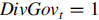 upper D i v upper G o v Subscript t Baseline equals 1