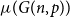 mu left parenthesis upper G left parenthesis n comma p right parenthesis right parenthesis