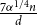 StartFraction 7 alpha Superscript 1 divided by 4 Baseline n Over d EndFraction