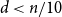 d less than n divided by 10