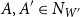 upper A comma upper A prime element of upper N Subscript upper W prime Baseline