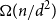 normal upper Omega left parenthesis n divided by d squared right parenthesis
