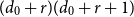 left parenthesis d 0 plus r right parenthesis left parenthesis d 0 plus r plus 1 right parenthesis