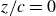 z divided by c equals 0