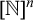 left bracket double struck upper N right bracket Superscript n