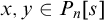 x comma y element of upper P Subscript n Baseline left bracket s right bracket