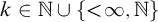 k element of double struck upper N union StartSet less than infinity comma double struck upper N EndSet