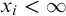x Subscript i Baseline less than infinity