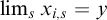 limit Underscript s Endscripts x Subscript i comma s Baseline equals y