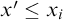 x prime less than or equals x Subscript i