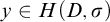 y element of upper H left parenthesis upper D comma sigma right parenthesis