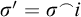 sigma prime equals sigma Superscript⌢Baseline i