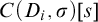 upper C left parenthesis upper D Subscript i Baseline comma sigma right parenthesis left bracket s right bracket