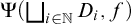 normal upper Psi left parenthesis square union Underscript i element of double struck upper N Endscripts upper D Subscript i Baseline comma f right parenthesis