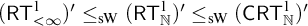left parenthesis sans serif upper R upper T Subscript less than infinity Superscript 1 Baseline right parenthesis prime less than or equals Subscript s upper W Baseline left parenthesis sans serif upper R upper T Subscript double struck upper N Superscript 1 Baseline right parenthesis prime less than or equals Subscript s upper W Baseline left parenthesis sans serif upper C upper R upper T Subscript double struck upper N Superscript 1 Baseline right parenthesis prime
