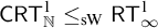 sans serif upper C upper R upper T Subscript double struck upper N Superscript 1 Baseline less than or equals Subscript s upper W Baseline sans serif upper R upper T Subscript infinity Superscript 1