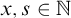 x comma s element of double struck upper N